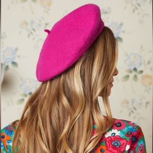 100% Wool French Beret — Barbiecore — Pink